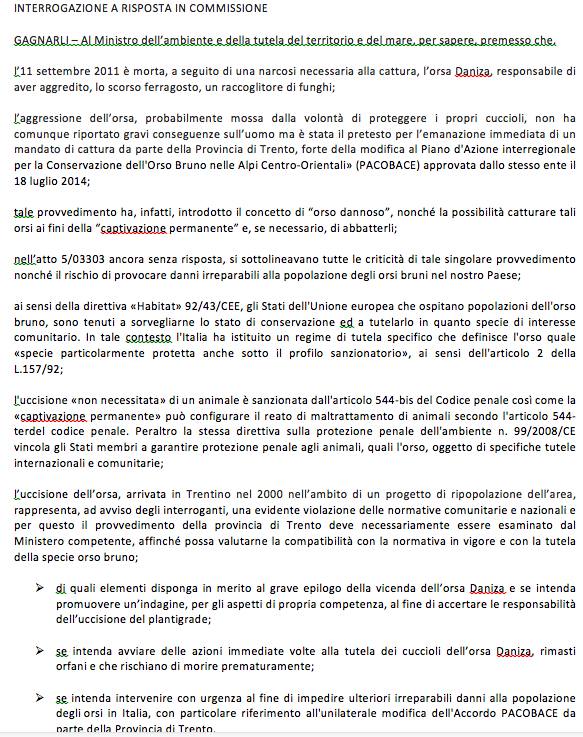 interrogazione parlamentare gaia 10401993_291522801040991_8647213405192217609_n